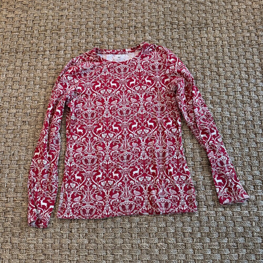Talbots XS top, red&white crew neck